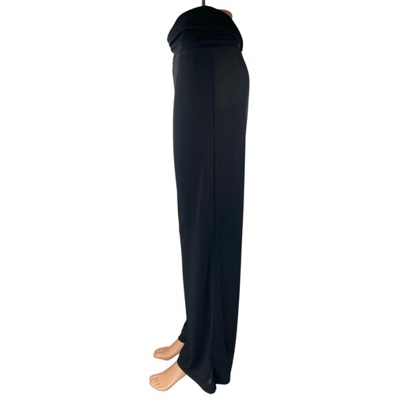 AK Anne Klein Black High Waisted Pull On Wide Leg Yoga Leggings Pants Size S - Picture 2 of 5